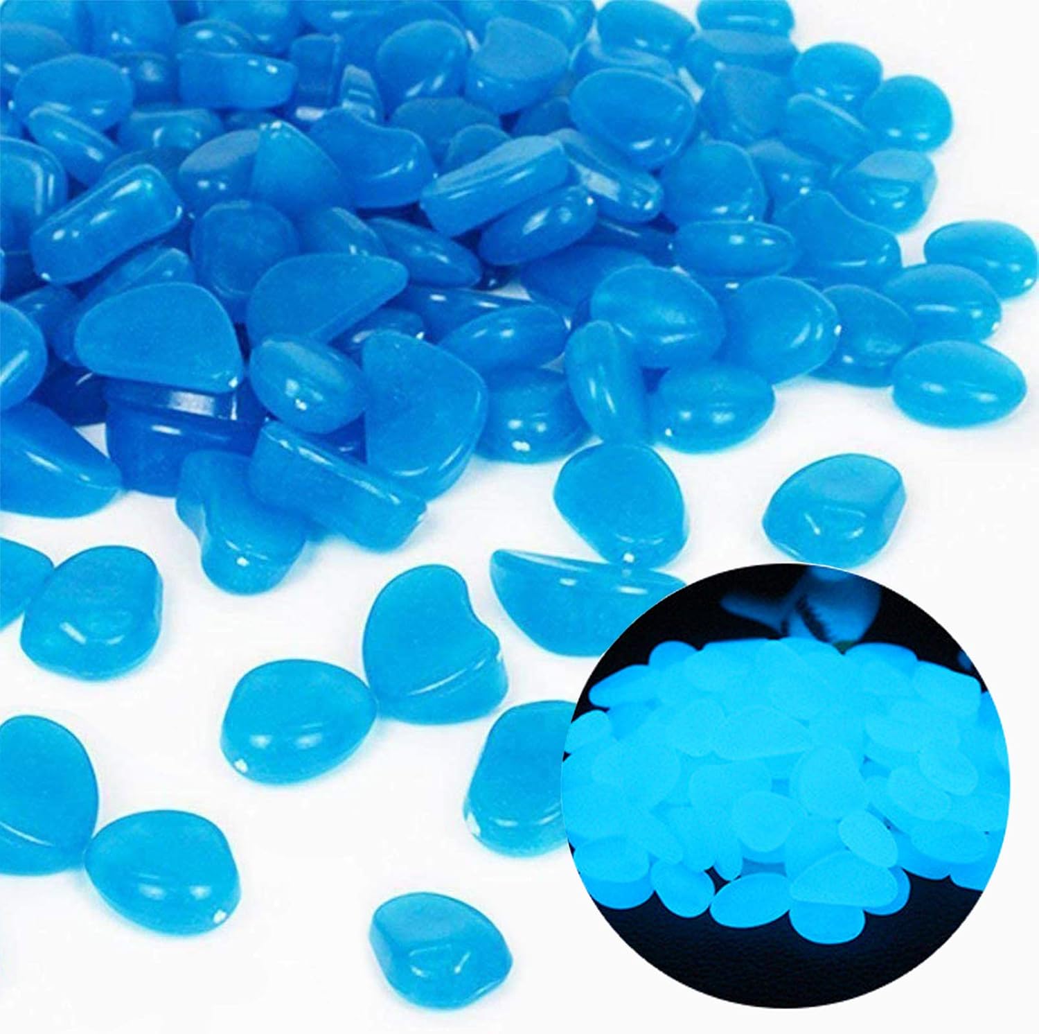 Aquarium Plants - Rocas para pecera, guijarros azules brillantes