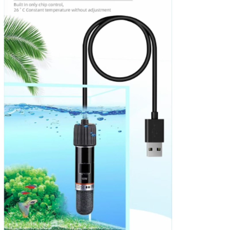 Fish Tank Heater - Mini calentador USB para acuarios, 10