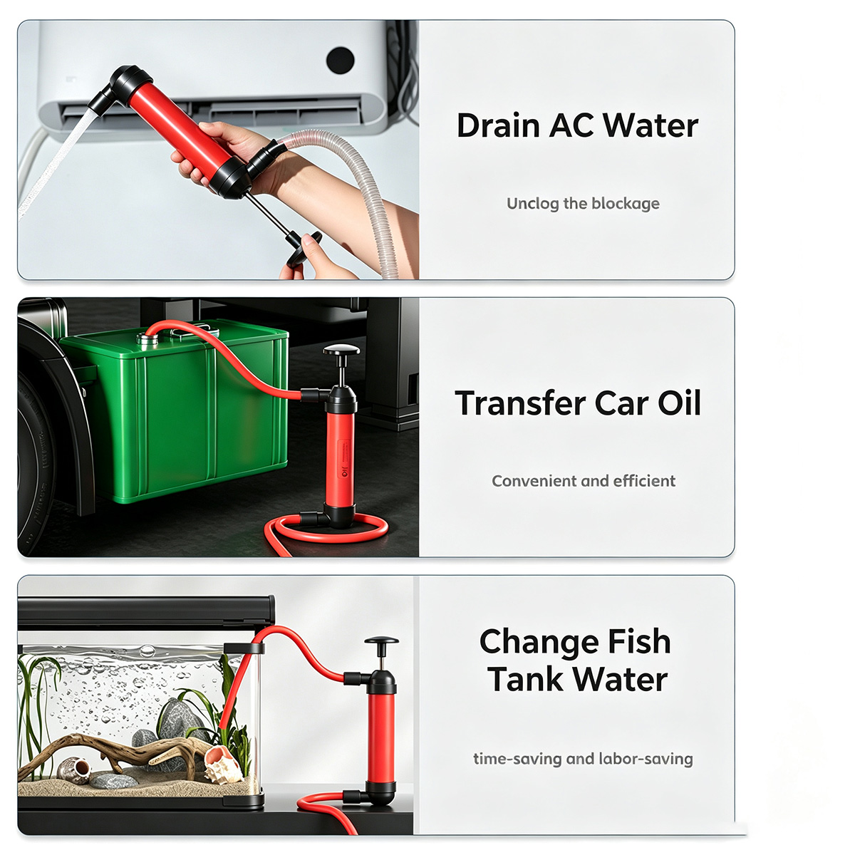 Bomba de sifón manual para des - Aquarium Pump reseña y precio